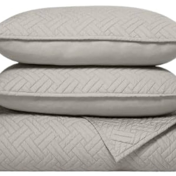 Boll & Branch Heritage Organic Cotton Quilt & Sham Set in Pewter